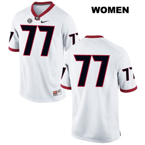 Georgia Bulldogs Women's Cade Mays #77 NCAA No Name Authentic White Nike Stitched College Football Jersey OMW1056QE